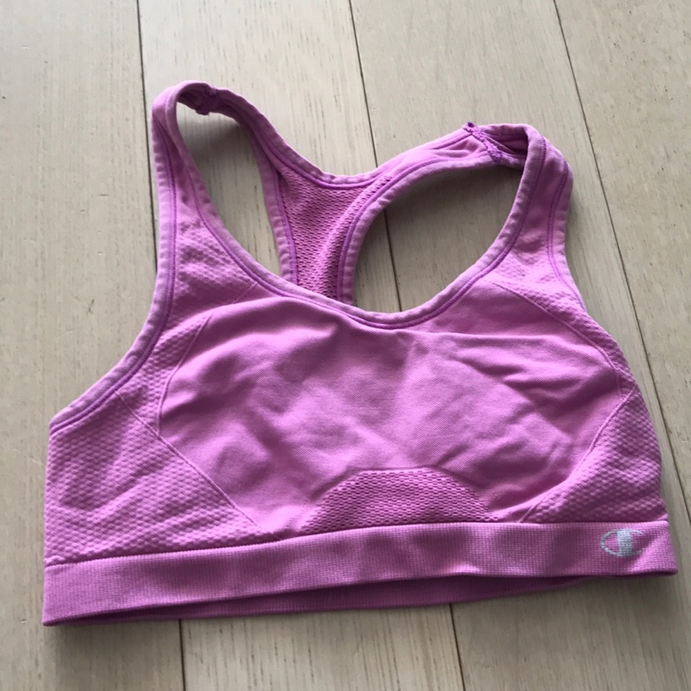 Pink sports bra